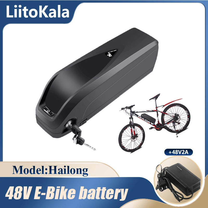 LiitoKala Electric Bike Battery Hailong 18650 Cells Pack 36V 48V 10Ah 12Ah 15Ah 20Ah Powerful Bicycle Lithium Battery