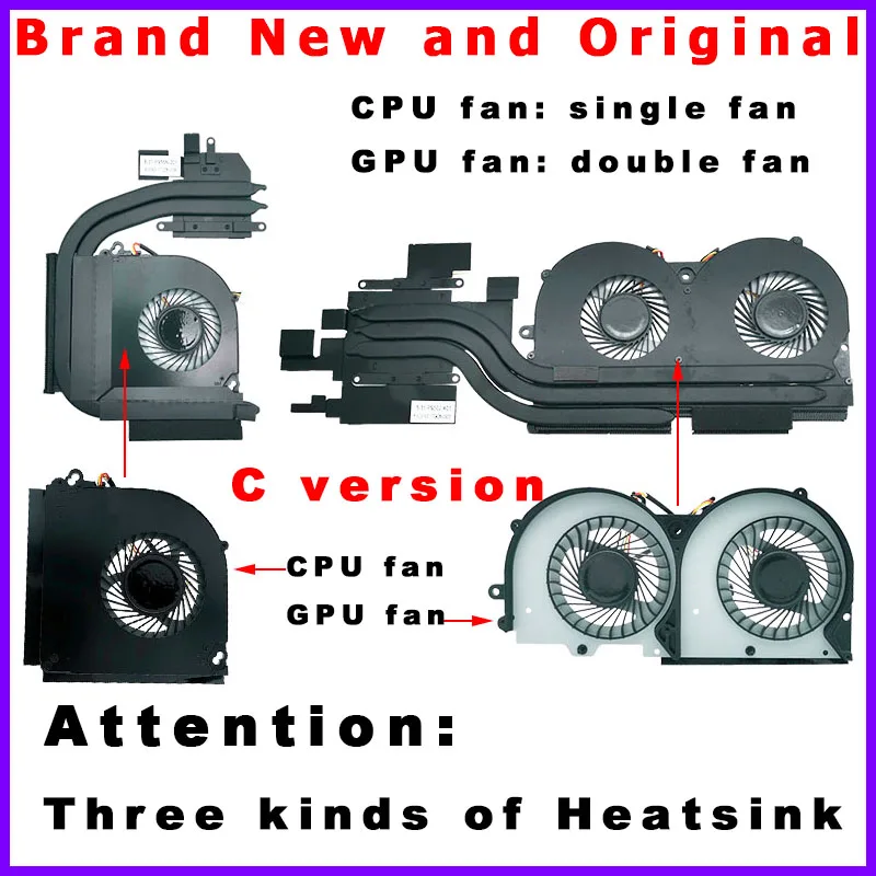 New CPU GPU Heatsink Fan Cooler Radiator FOR CLEVO P950HR P955HR P950HP P950HP6 P950EP P957HR P950ER P955ER BS5005HS-U3E U3D