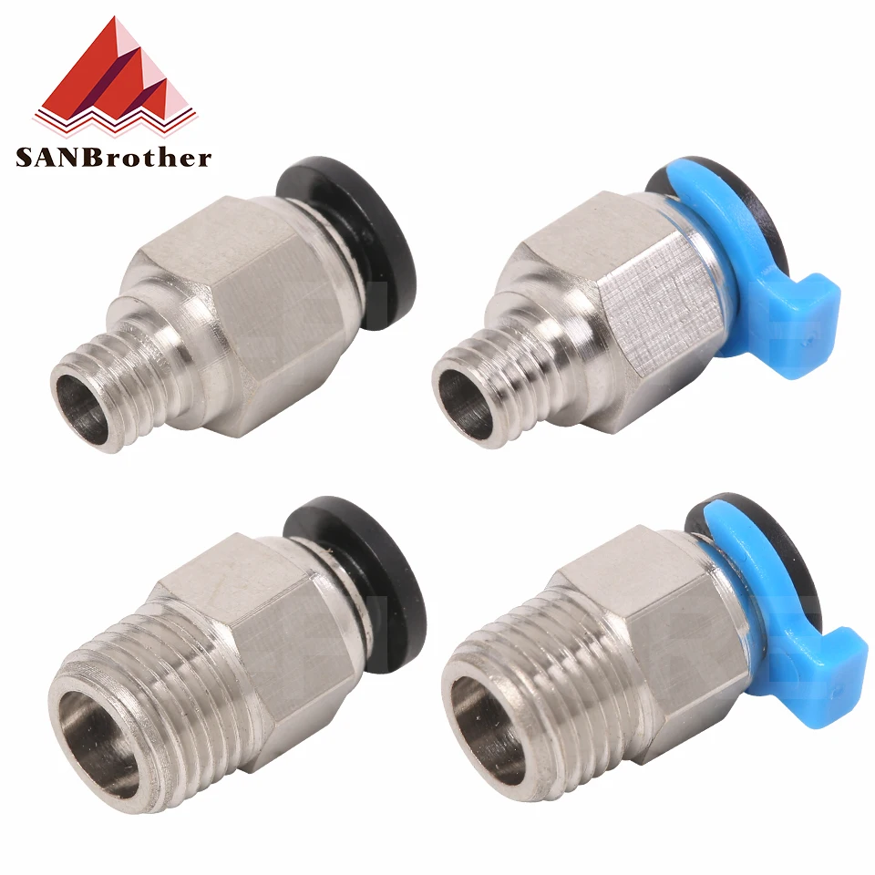 Pneumatic Connectors Extruder V6 V5 J-head Hotend for OD 4mm PTFE Tube Quick Coupler j-head Fittings 3D Printer Parts