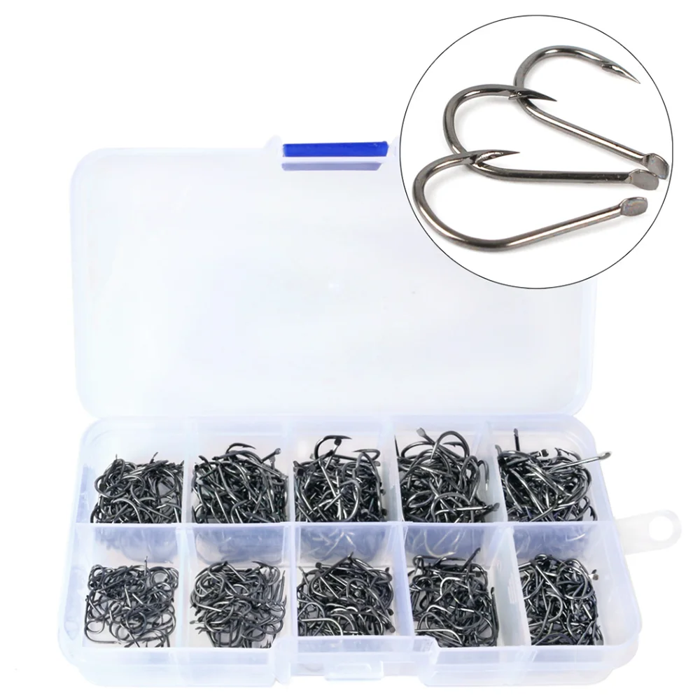 

Box of No Eye Fish Hook Barb Set of High Carbon Steel Barbed Flat Hooks Accessories Sea Feeder for Fishing Fishery Carp Tackle