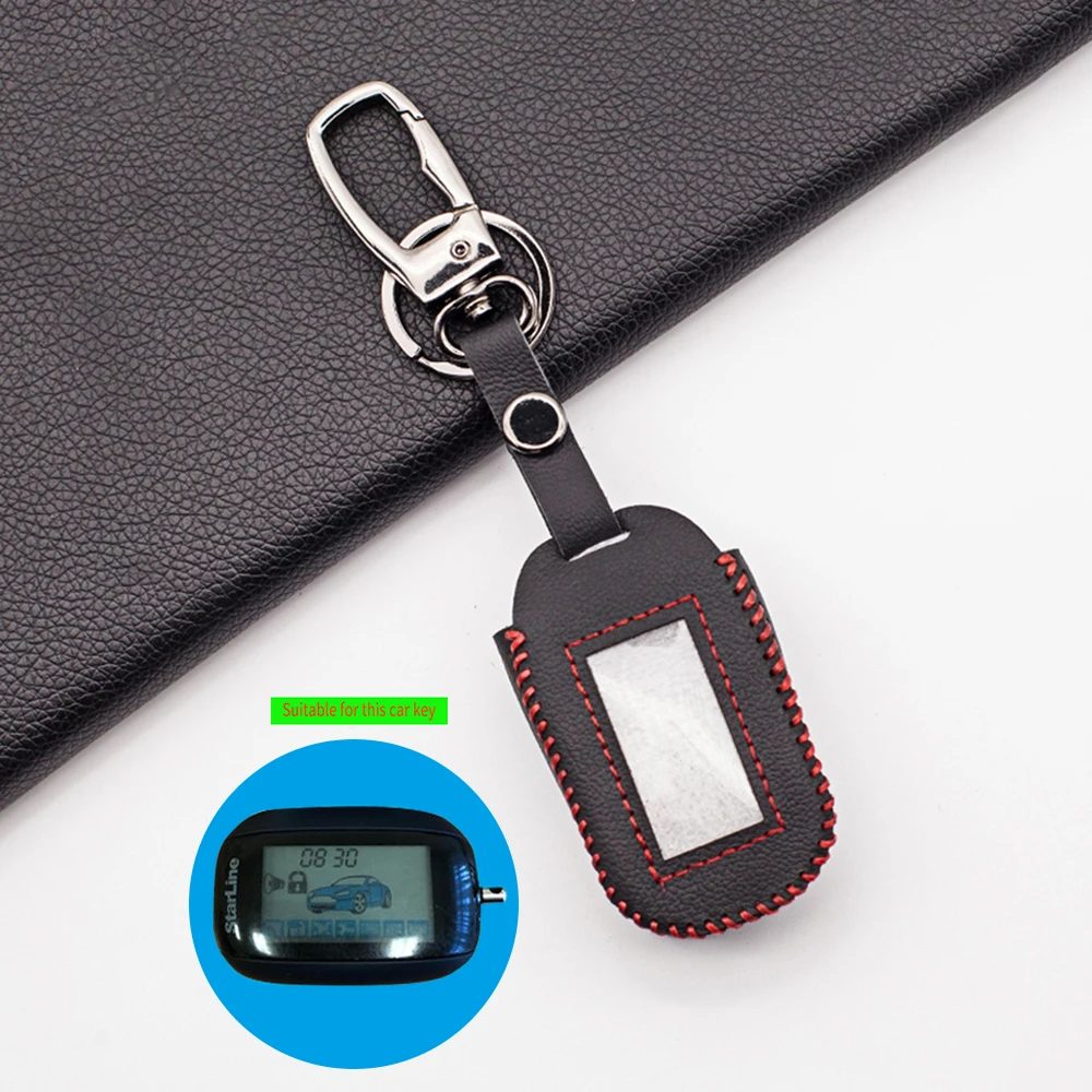 Wear Resistant 100% Leather Fob Key Case for Starline B92/B64/B62/B94 Russian Safety In Two-way Car Alarm System