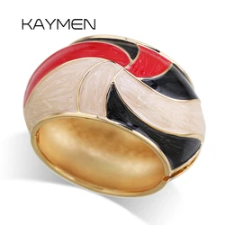 New Arrivals Statement Colourful Cuff Bracelet Enameled Color Large Chunky Bangles Fashion Hands Jewelry for Women Teens