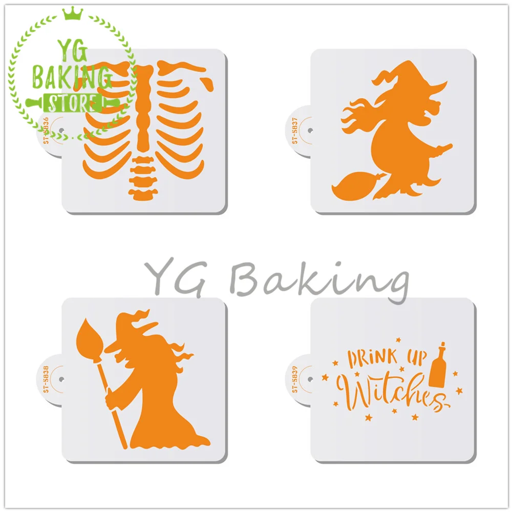 Dorica Various Halloween Ghost/Bat/Witch/Skull/Pumpkin Biscuit Cake Mold Cookie Cake Stencils Kitchen Tools Bakeware