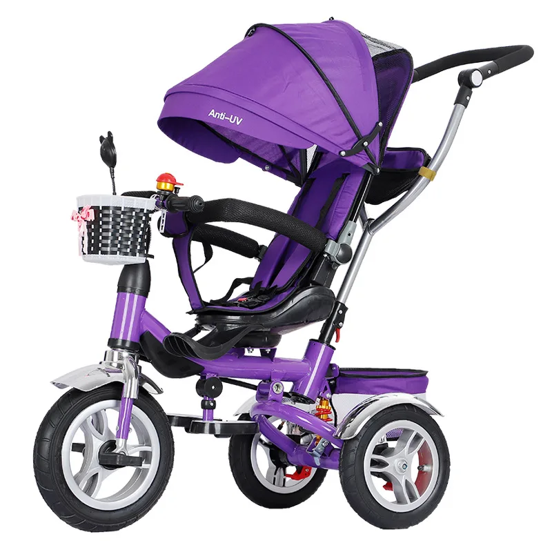 

Children's Tricycle Bicycle Kids Wheelchair Reversible Baby Pram Trike Portable Reversible Three Wheels Stroller Kids' Tricycles