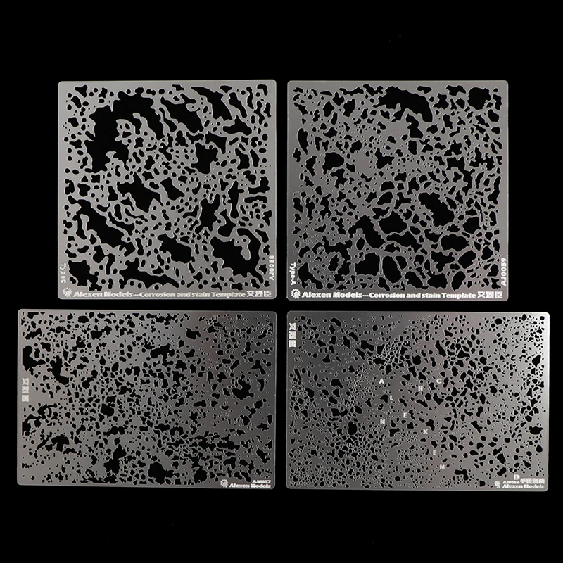 Gabarit de pochoir pour taches de corrosion, outils de plaque de pulvérisation de fuite pour modèle militaire