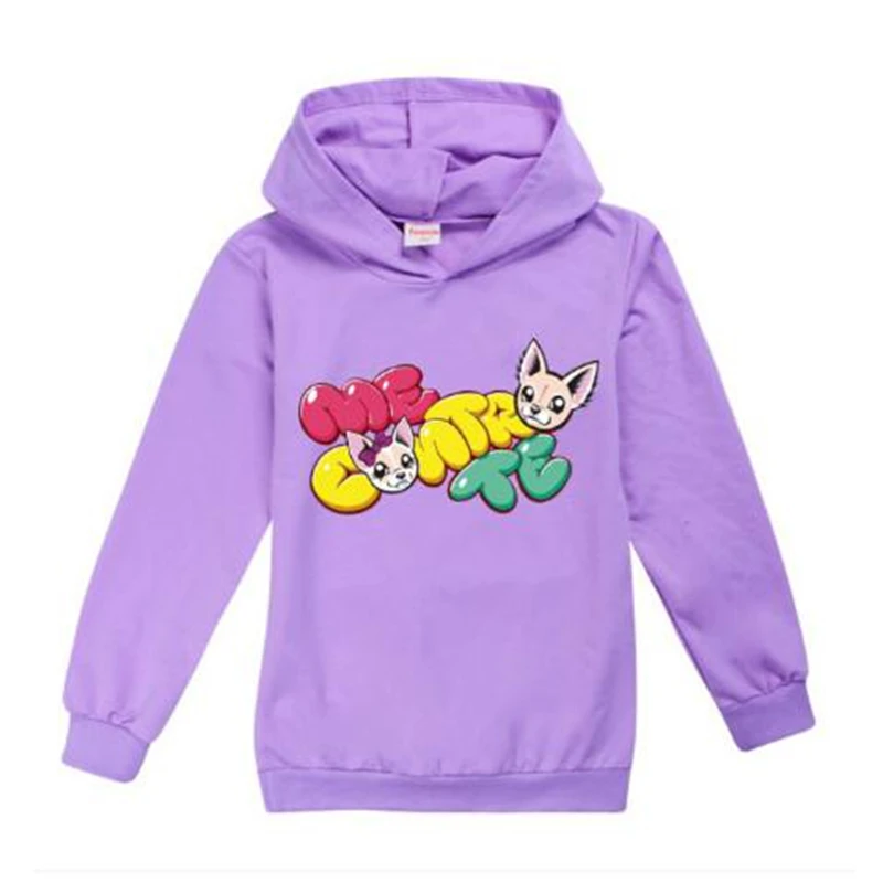 New Pink Hoodie Me Contro Te Print Baby Girl Sweatshirt 2-16y Children Clothing Kids Hooded Clothes Boys Cotton Costume Coats