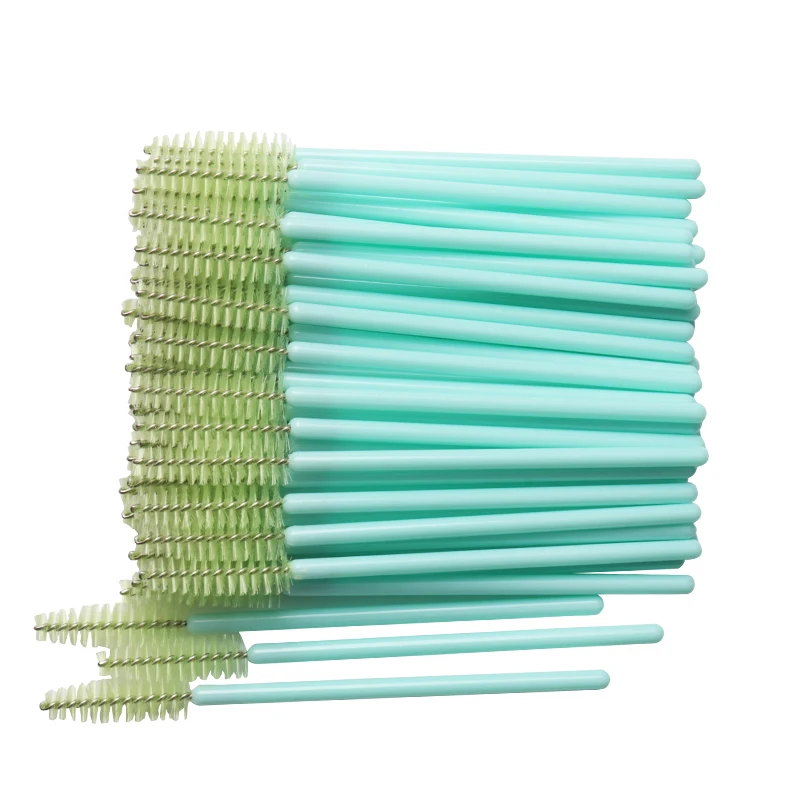 50 Pcs Disposable eyelash brushes Nylon brow brush solid Mascara Wands Applicator eyelash Cosmetic comb women Makeup tools