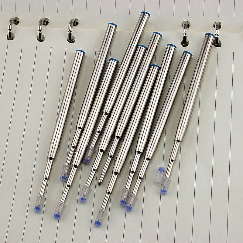 10PCS / The international system with a Blue Office supplies ball pen Refill Long 9.8CM . free shipping