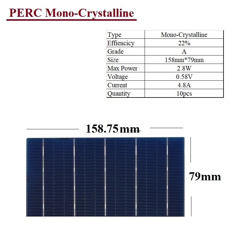 Mono-krystaliczne ogniwo słoneczne klasy PERC 22% wysokiej wydajności DIY panel słoneczny ładowarka 10 sztuk/partia darmowa wysyłka