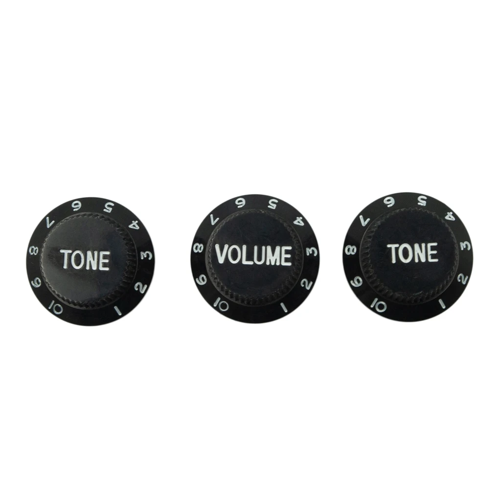 LOMMI 2Tone & 1Volume Knob Set Guitar Pot Buttons Cap Guitar Knob Black Strat Speed Control Knob For Electric Guitar Accessories