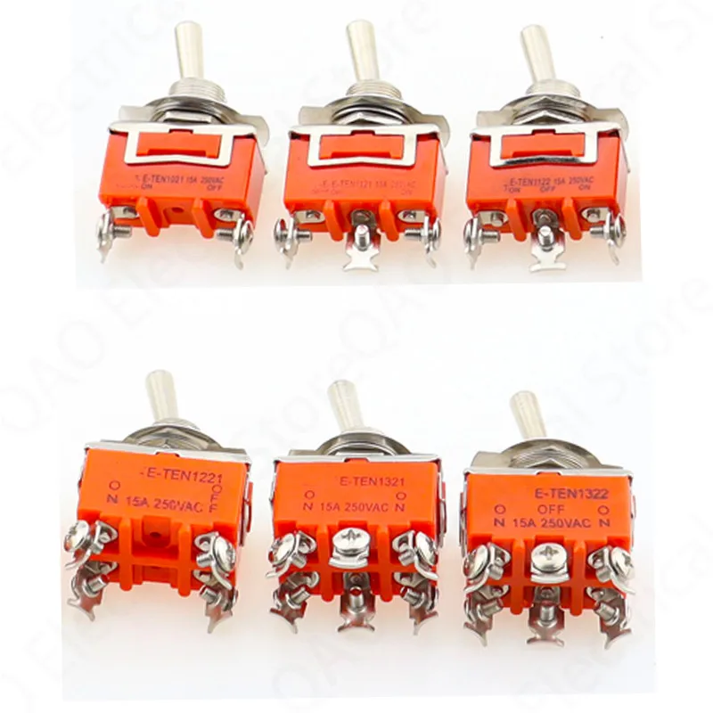 1pc New High Quality 15A 250V SPST 2 4 6 Terminal ON OFF Toggle Switch Self-locking Waterproof cap