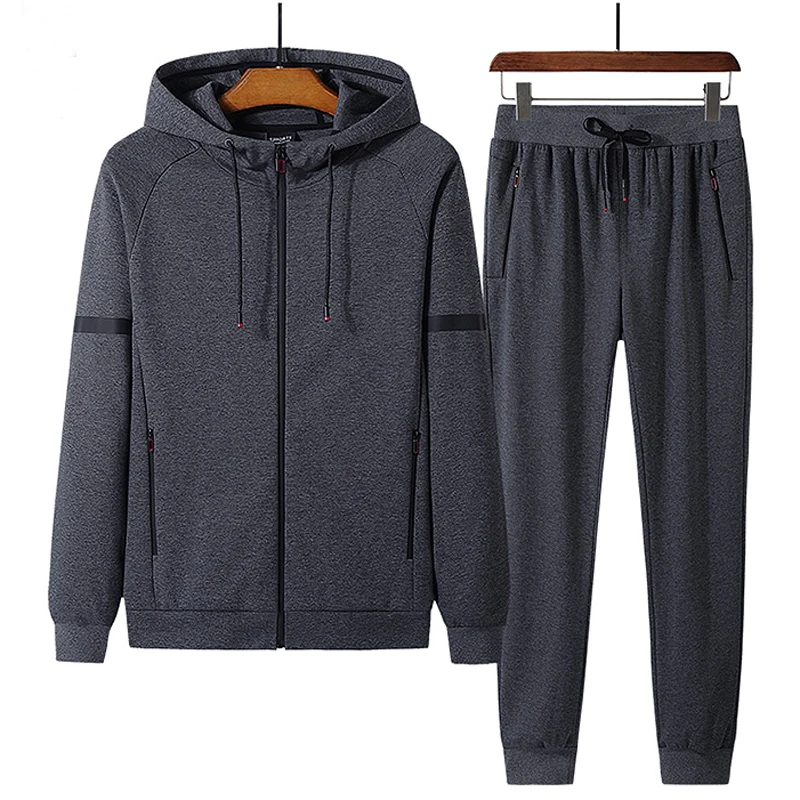 135kg Can Wear Hoodies Sets Men L to 8XL Sportsuit Windproof Knitting Gym Sportswear Warm Loose Fitness Training Sport Set Suit