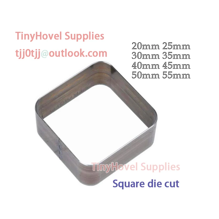 Steel Rule Die Cut Square Cutting Mold for Leather, Steel Square Punch Cutter for Leather Crafts, 2mm-50mm, BM195