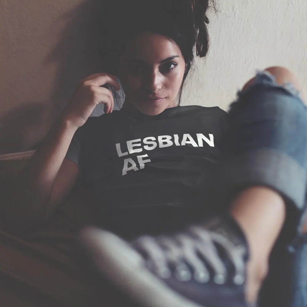 

Lesbian AF T-shirt Women Fashion Grunge Tumblr Tees Funny Slogan Vintage Camisetas LGBTQIA+ Tops Tshirt