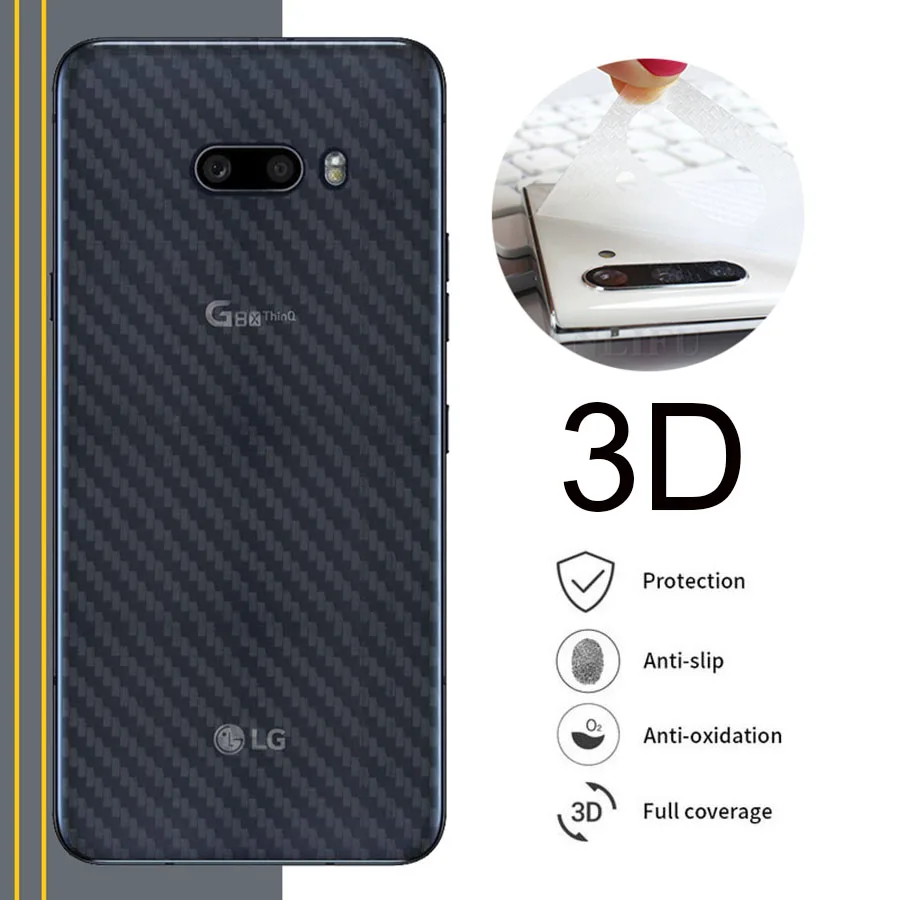 5Pcs Back Carbon Fiber Film For LG Velvet G9 G8 Wing G7 G6 G5 V30 V40 V50 V50S G8X ThinQ Full Cover Screen Protector