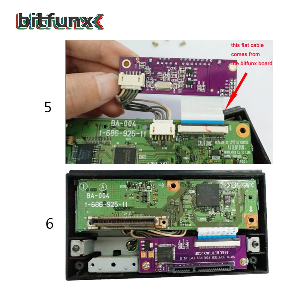 Bitfunx SATA Adapter Upgrade Board for SONY Playstation 2 PS2 IDE Original Network Adapter