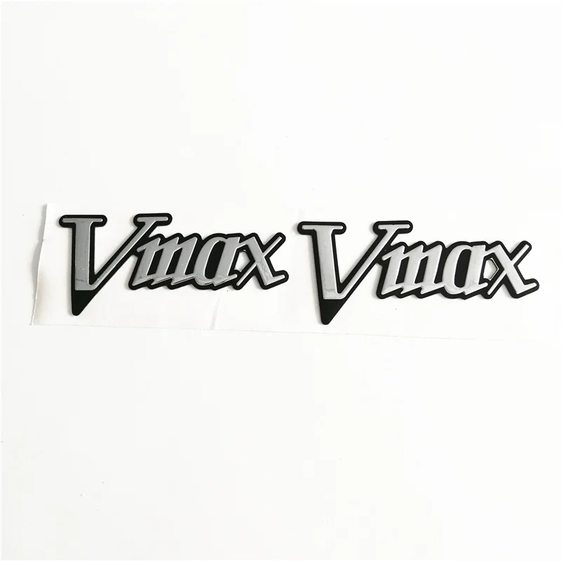 1 pair Silver Vmax Sticker Motorcycle 3D stickers Tank decals applique emblem For  Yamaha VMAX 300 450 500 600 700