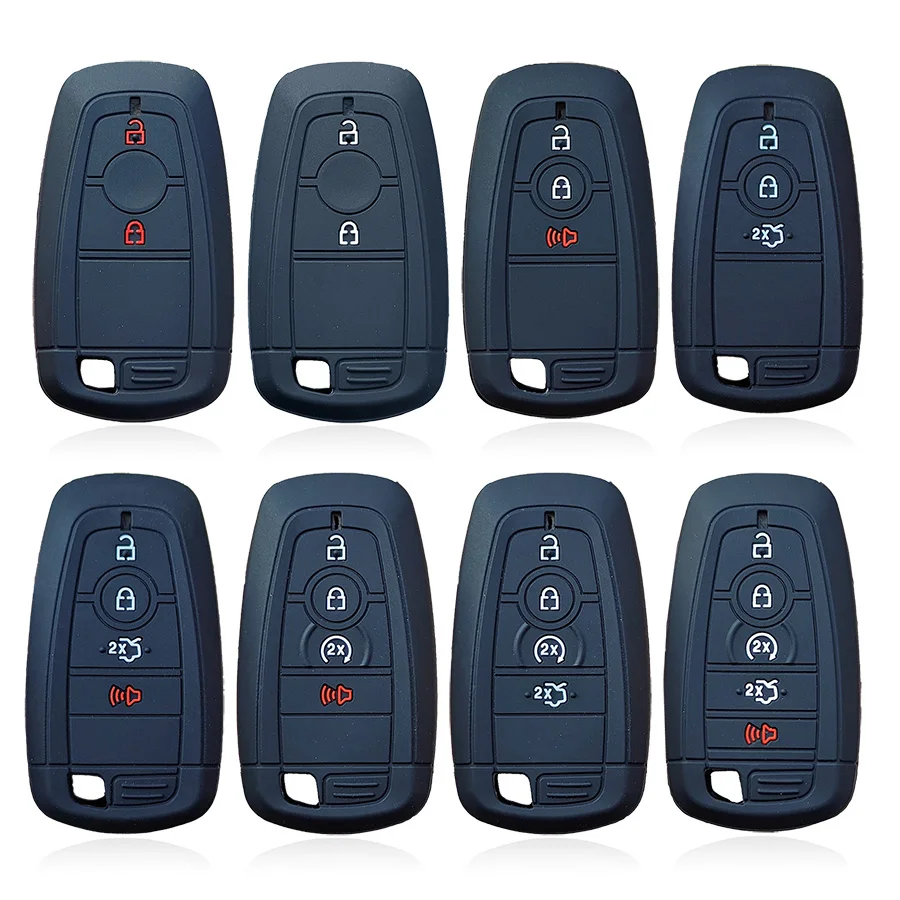 Rubber Key Cover Case Protect Skin For Ford Maverick Focus Edge Explorer Expedition Everest Fusion Mondeo Mustang Remote Holder