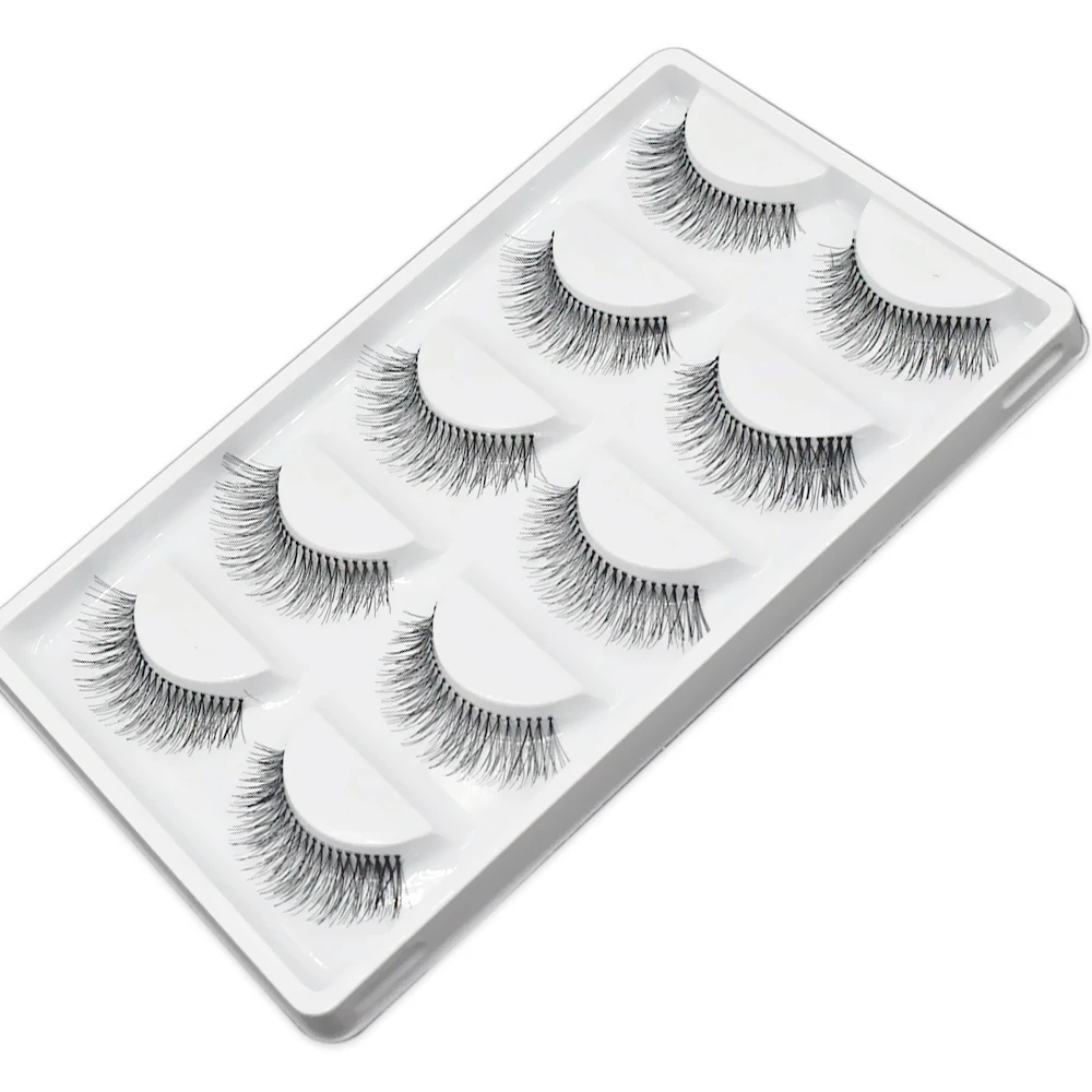 Faux-cils longs noirs naturels, accessoire de maquillage, extensions clairsemées et croisées, regard de velours, 5 paires,