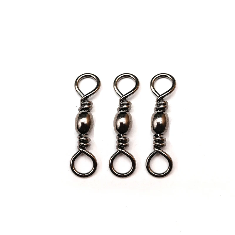 50pcs Fishing Goods Accessories Barrel Bearing Rolling Swivel Solid Ring Fish Hooks Lures Connector Sea Fishing Tackes Pesca