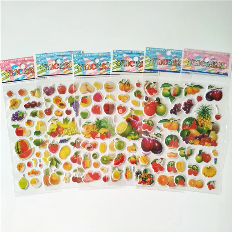 6pcs Cartoon Smile Face Vegetable and Fruit Style Stickers for Laptop Car Styling Phone Luggage Bike Motorcycle