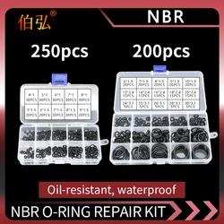 Boxed Nitril Silikon Gummi O-Ring Reparatur satz Wasserhahn Dichtung ventil wasserdichte Maschine öl beständige Dichtung Kombination Kit-.-