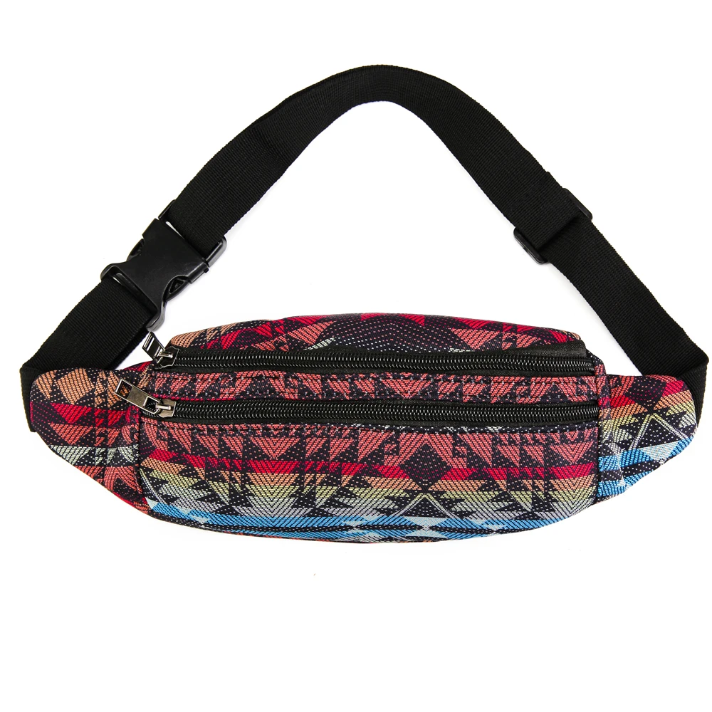 Annmouler Luxury Women Fanny Pack Brand Fabric Print Waist Packs Bohemian Fanny Bag Pockets Phone Pouch Sports Travel  Bags