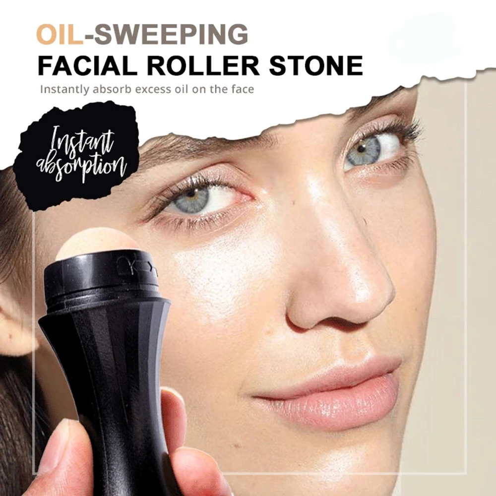 Natural volcánico de aceite de Control Rolling Stone mate maquillaje herramienta para cuidado de la piel Facial de limpieza Facial de la absorción de aceite rodillo en la bola