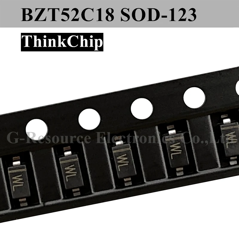 (100 stücke) BZT52C18 SOD-123 SMD 1206 Spannung Stabilisiert Diode 18V (Kennzeichnung WL)