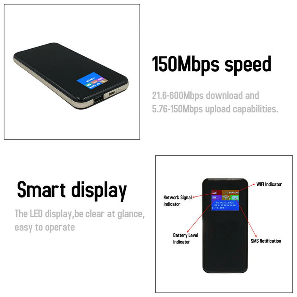 Imagem -04 - Hotspot Portátil 4g Wi-fi para Roteador sem Fio 3g 4g Desbloqueado com Entrada para Cartão Sim