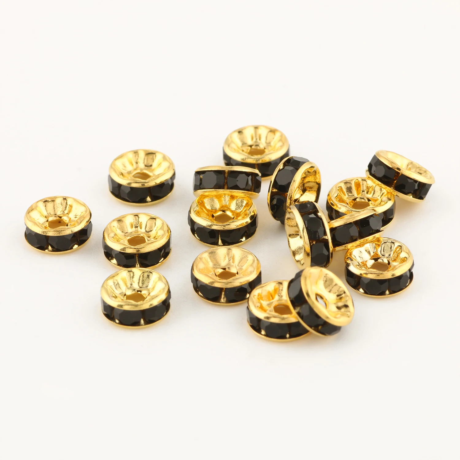 50 teil/los 6mm 8mm 10mm AB Farbe Strass Ball Form Lose Perlen Metall Kristall Perlen für schmuck Machen DIY Zubehör