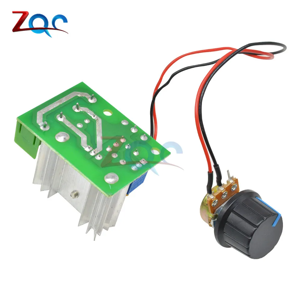 AC 220V 2000W High Power SCR Voltage Regulator Dimming Dimmers Motor Speed Controller Governor Module W/ Potentiometer