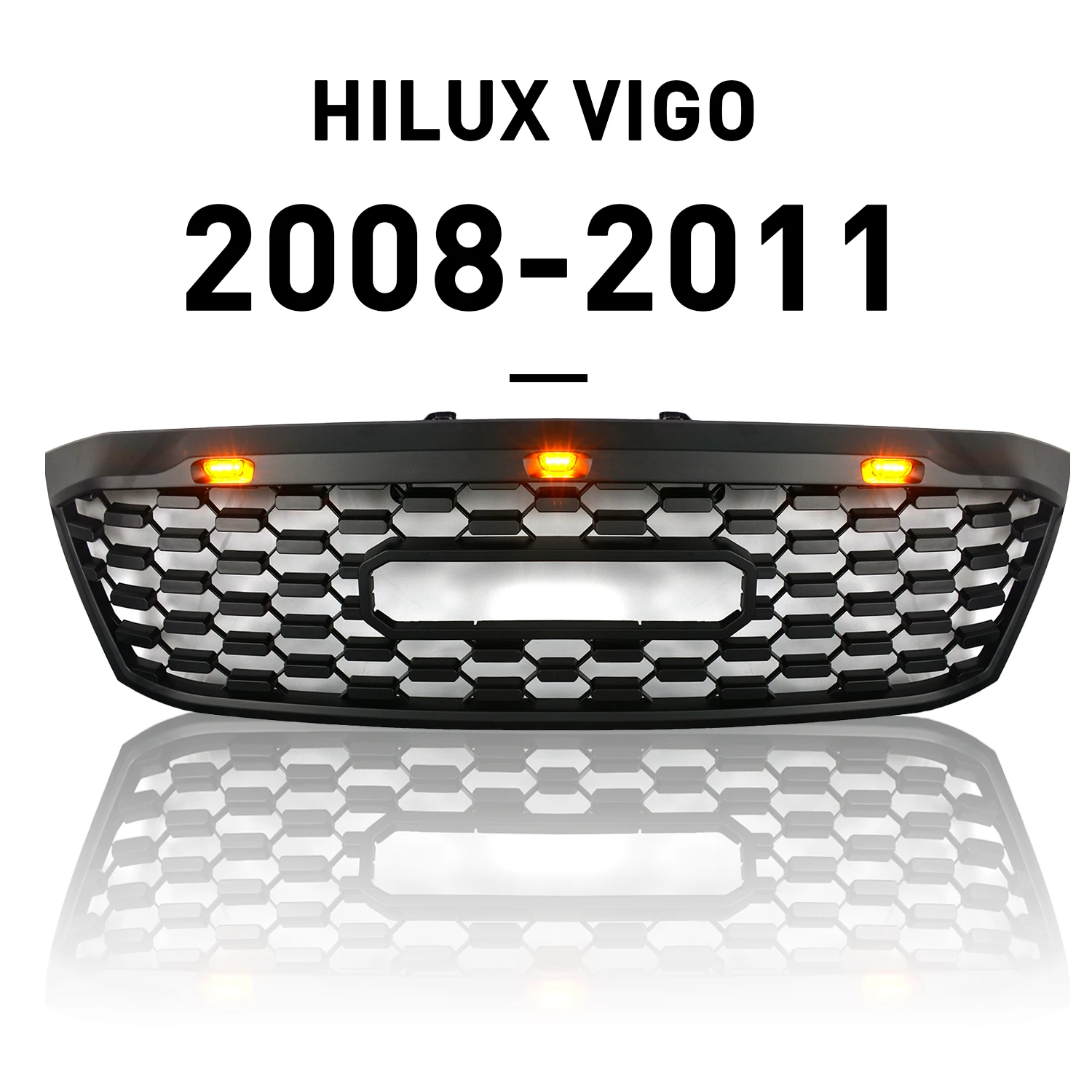 Modified For Hilux Radiator Grille For Hilux Vigo 2006-2008 2009 2010 2011 Front Racing Grill Grills Mesh Front Bumper Grilles