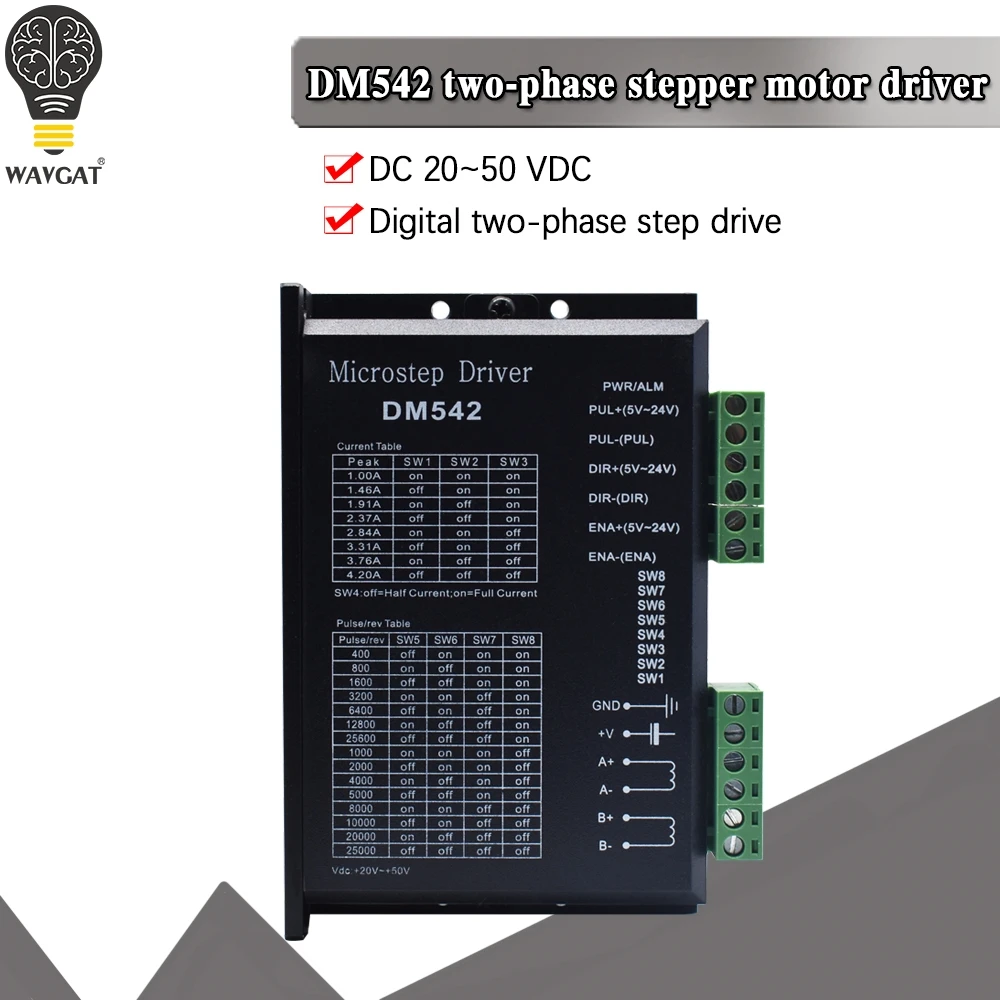 Free Shipping  M542H CNC Stepper Driver Support Nema17, Nema23, Nema34 Stepper Motors 1.0A-4.5A.Most powerful