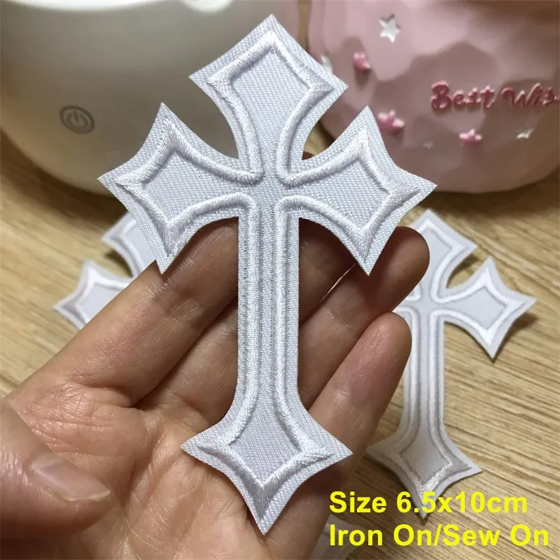 New arrival 10 pcs Black cross mixed colors Embroidered patches iron on cartoon Motif BX Applique embroidery accessory 201501