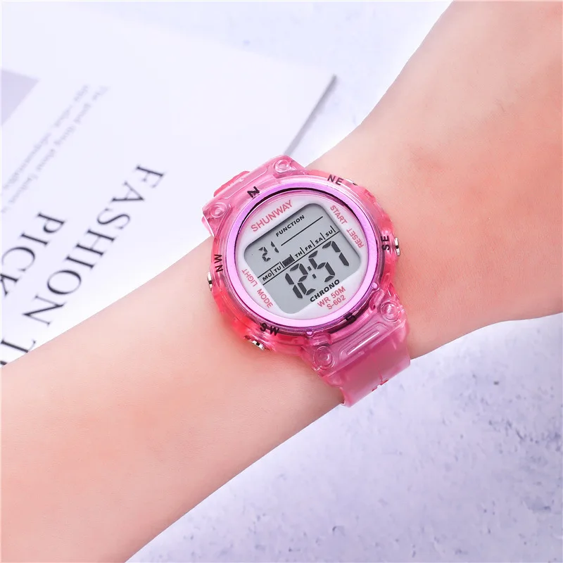 Swimming Electronic LED Watch Digital Sports 5Bar Waterproof Watches for 3~12 Years Old Boys Girls Casual Baby Clock Gift 602