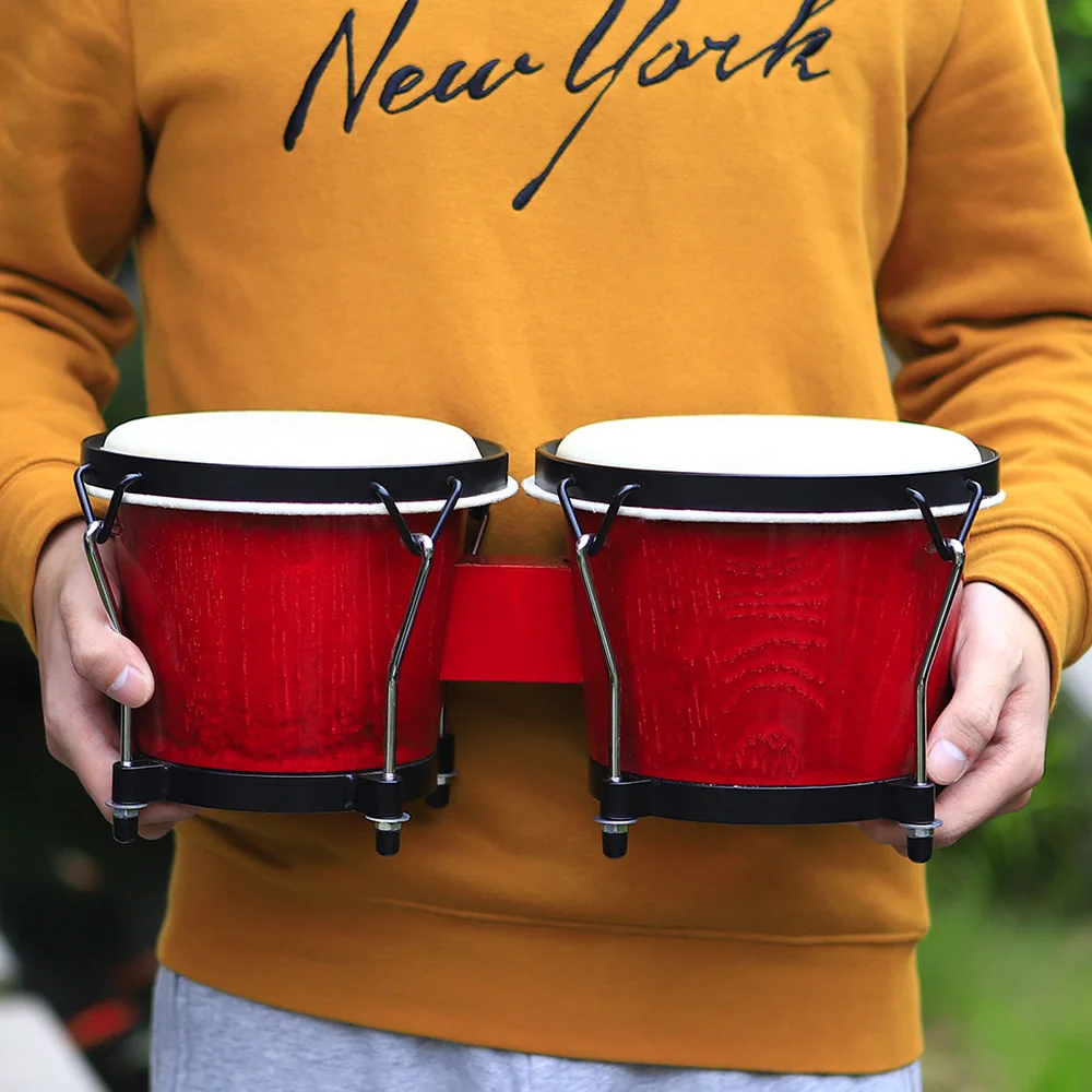 Holz Afrikanische Bongo Trommel Klaren Klang Percussion Instrument Starke Ziegenleder Tamburin Rhythmus Spielzeug Musik Geschenke Können Tuning