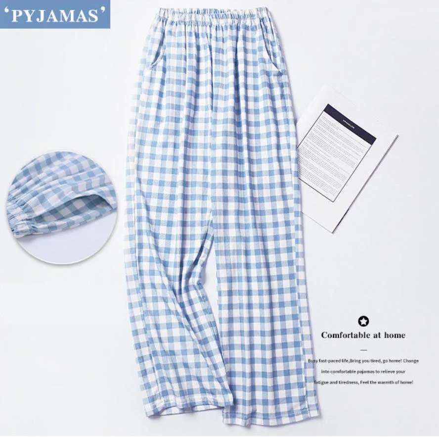 Cow Home Wear  Soft Comfort Unisex Full-Length Sleep Pants Lounge at Home Pants Women Spring Summer Cotton Pajamas Sleep Bottoms