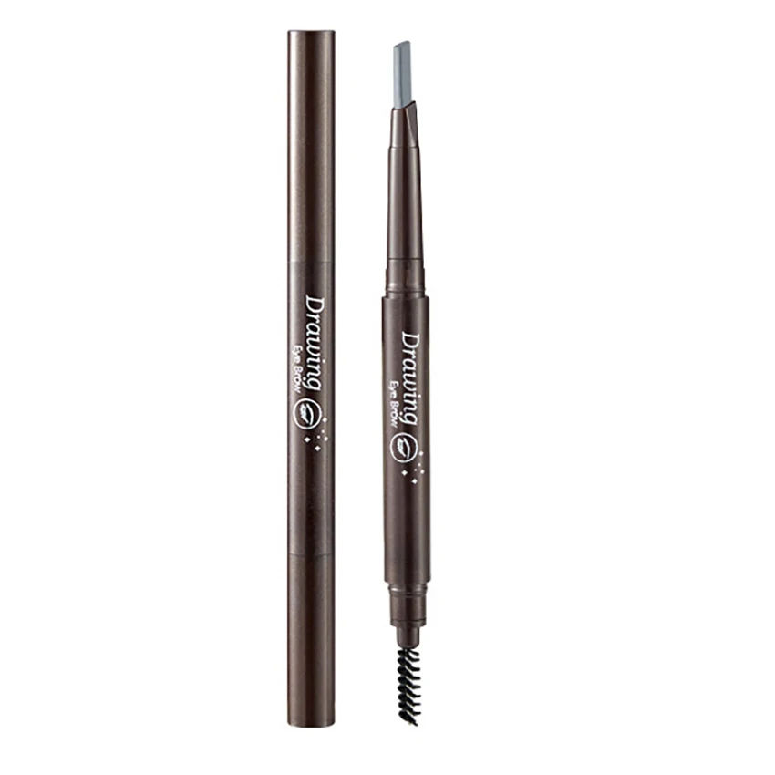 1Pc 2 in 1 spazzole a matita per sopracciglia a doppia testa impermeabile automatico rotante sopracciglio penna a pennello per sopracciglia resistente al sudore a lunga durata