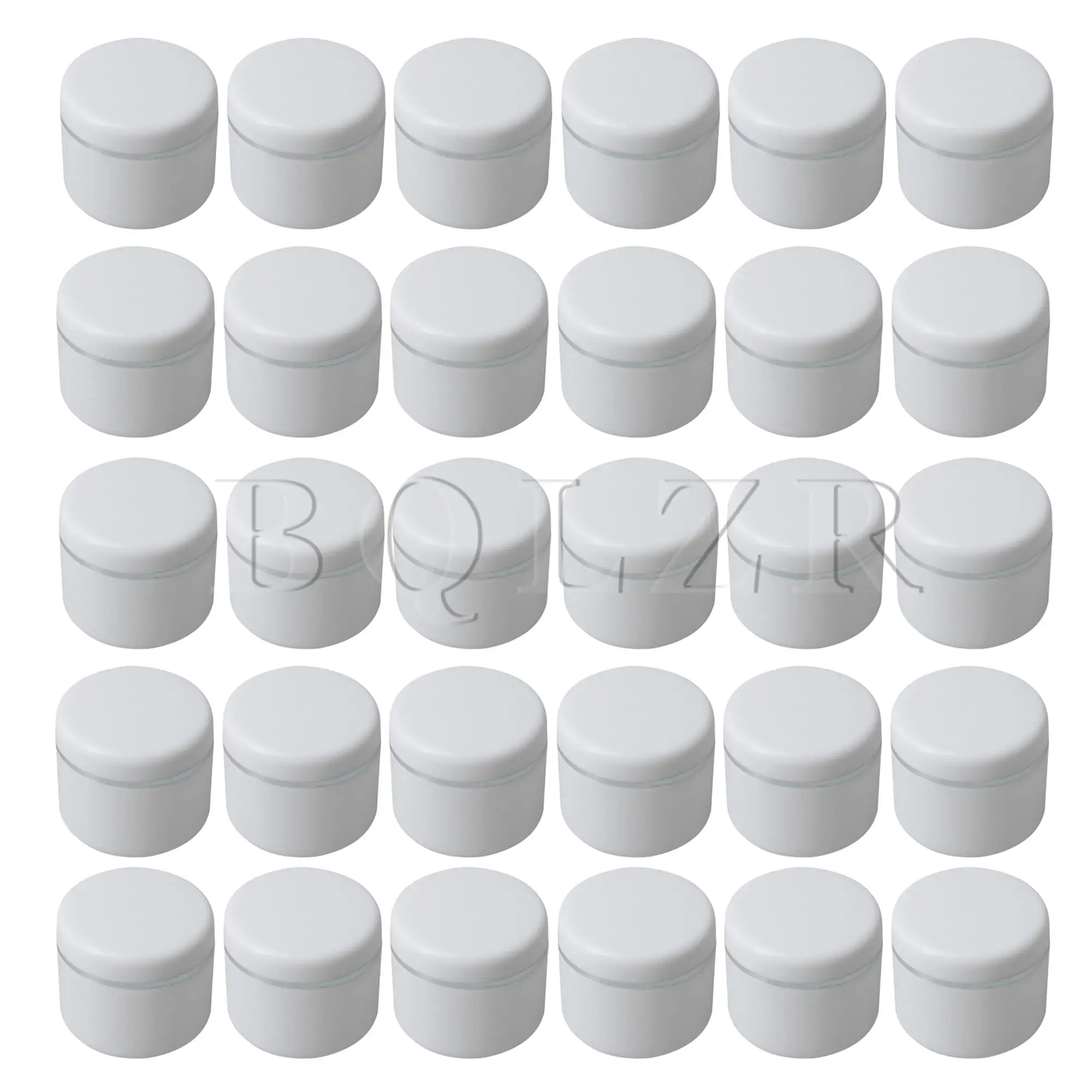 

BQLZR 30PCS Plastic White Empty Cosmetic Container Jars Face Cream Storage Jar