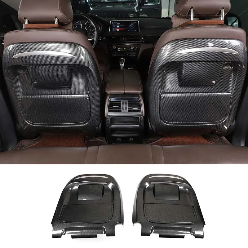 

For BMW X5 X6 F15 F16 G05 G06 2015-2021 ABS Carbon Fiber Car Seat Backrest Anti-Kick Protection Decorative Panel Car Accessories