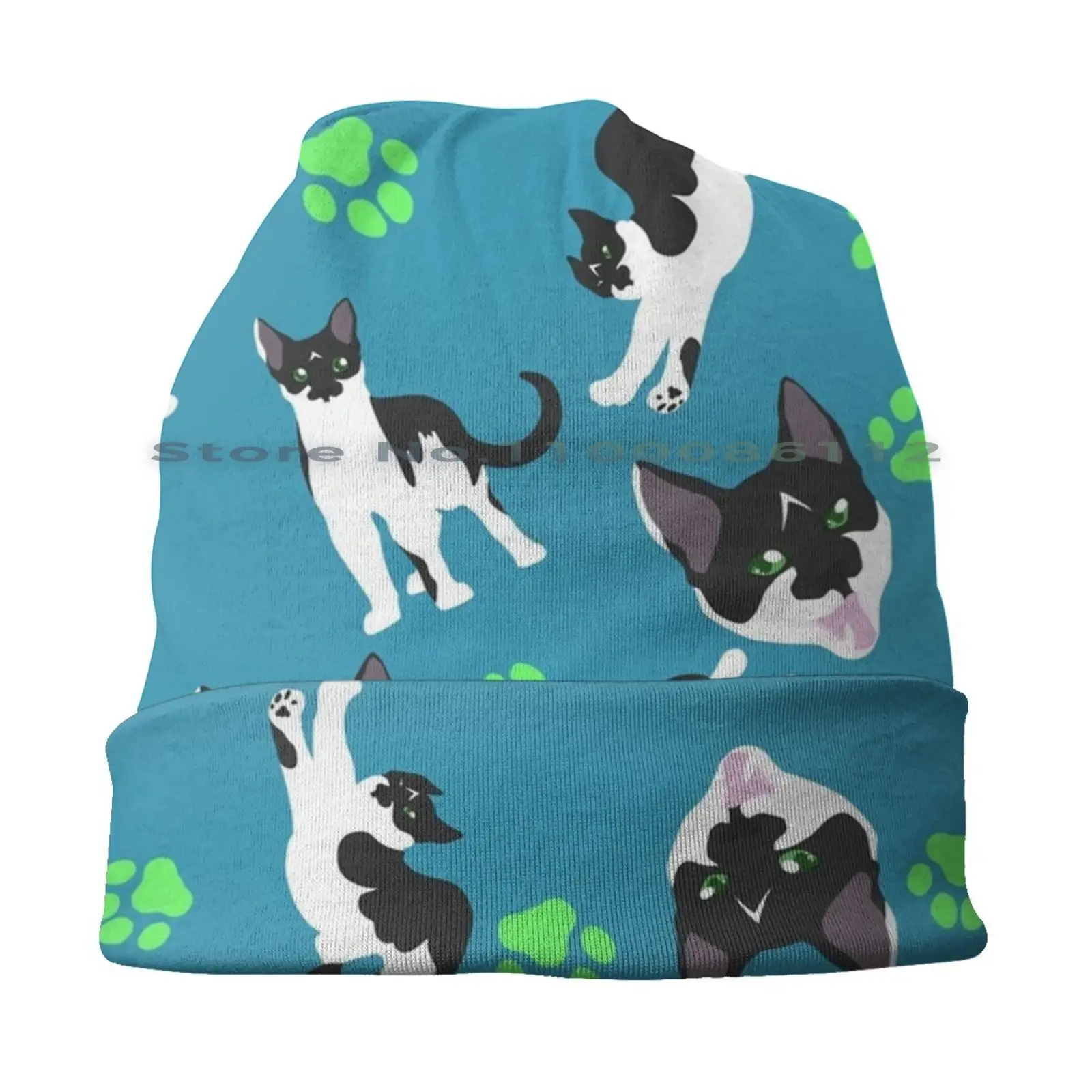 Scream Cheese Bucket Hat Sun Cap Black And White Cat Kitty Feline Moggy Domestic Shorthair Foldable Outdoor Fisherman Hat