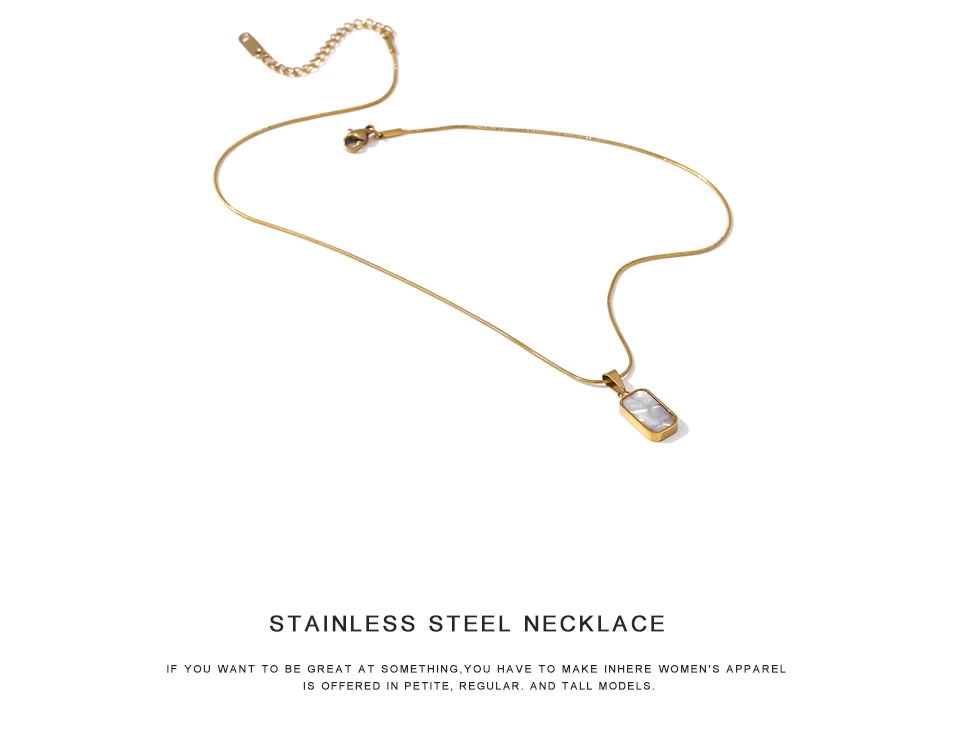 Yhpup Doppelseitige Schwarz Weiß Emaille Natürliche Shell Anhänger Halskette für Frauen Edelstahl Metall Halsband Halskette Geschenk 2021 – Detail 6