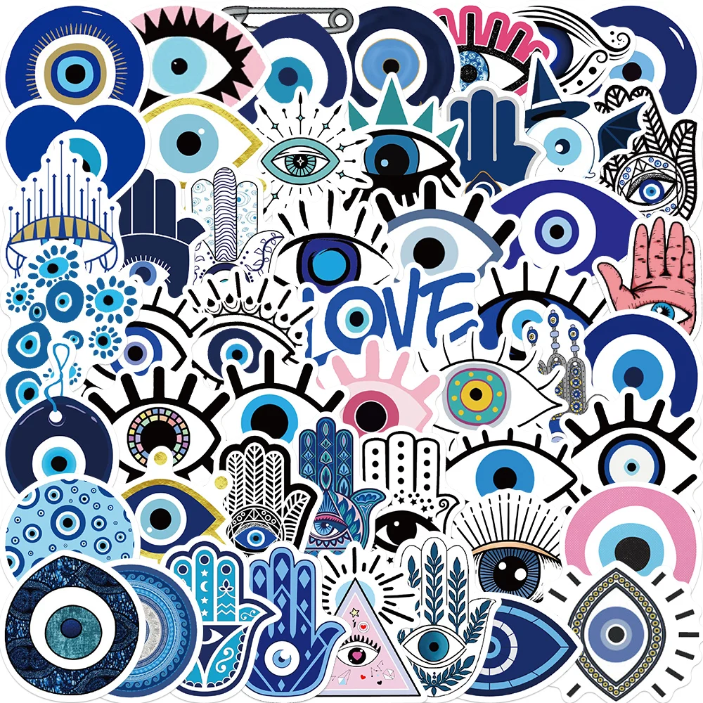 50pcs Evil Eye Graffiti Stickers Skateboard Guitar Laptop Motorcycle Luggage Bike Car Phone Cool Sticker Kid Toy