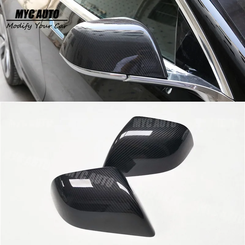 

Add On Style For Tesla Model 3 2016 2017 2018+ Carbon Fiber Rear View Mirror Cover Gloss Black