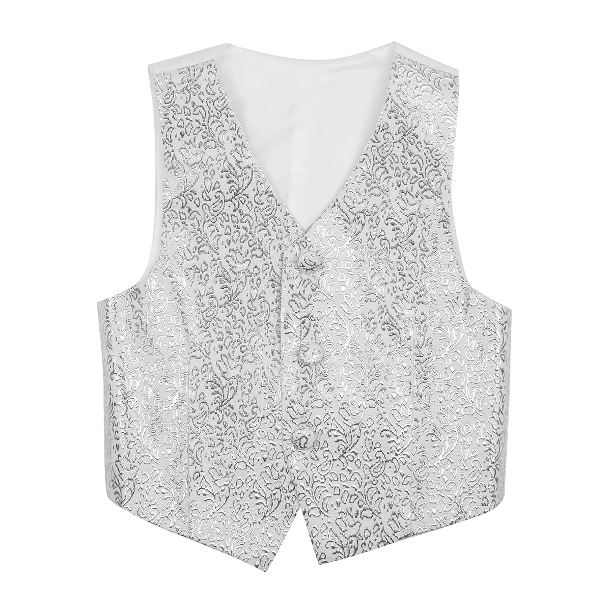 Kids Boys Street Dance Shiny Sequined Vest Waistcoat Hip-hop Dance Jacket Party Stage Performance Costume Jazz Vest Outerwear