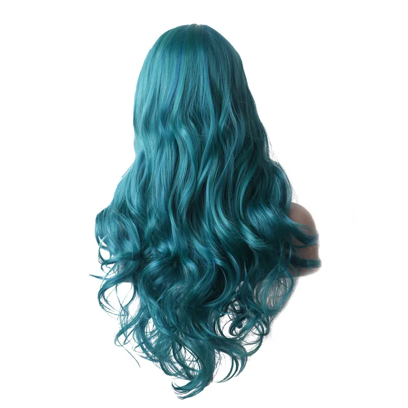 Synthetic Hair Long Costume Wigs For Womens Colorful Wig Cosplay Wig Wavy Black Burgundy Purple Blue Pink Red Green Brown Blonde
