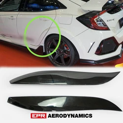 VRSAR1 Style FRP Fiber Glass Rear Fender Trim (Fit 5Dr Hatch) Fiberglass Wheel Flare Arch Kit For Honda Civic 2017 On Type R FK8