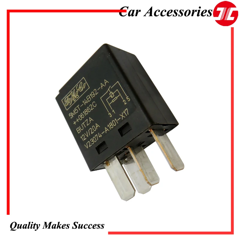 Bomba de combustible para Ford Focus, relé genuino 5M5T14B192AA, para todos los modelos de coche, Fiesta, Focus, Mondeo, c-max, 4 pines, 12V, 20A, multiusos, negro