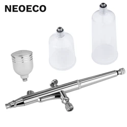 Airbrush pistola para barbeiro, alimentação de gravidade, escova de ar dupla ação, pulverizador do bolo, tatuagem, ferramenta do prego, copo grande, 20cc, 40cc, 0,3 milímetros